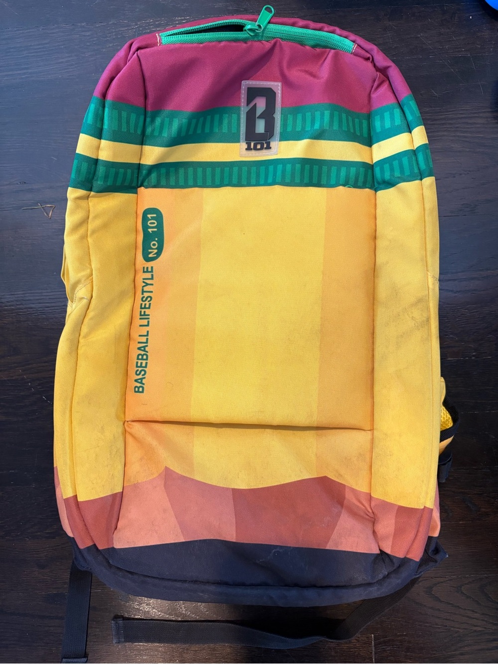 Baseball Lifestyle 101 Kids Yellow Backpack